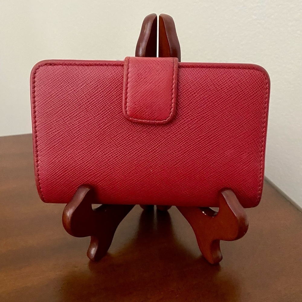 Authentic Prada Red Saffiano Leather Wallet – Luxury Designer Wallet - Picture 4 of 11